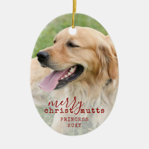 Merry ChristusMUTTS Personalized Pet Dog Funny Keramisch Ornament