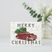Merry Chritmas Rd Trip Briefkaart (Staand voorkant)