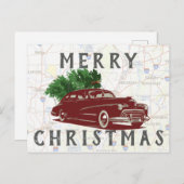 Merry Chritmas Rd Trip Briefkaart (Voorkant / Achterkant)