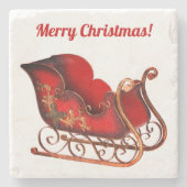 Merry Chrustmas Stone Onderzetter (Voorkant)