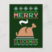 Merry Chuckmas - Kerstmis geroosterd Turkije Ugly Feestdagenkaart (Voorkant)