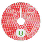 Merry Circles Monogramed Tree Skirt - Rood & Groen Kerstboom Rok (Voorkant)