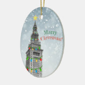 MERRY CLEVEMAS Cleveland met kerstmis PERSONALIZE  Keramisch Ornament (Links)