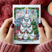 Merry Cluck-Mas Chickens Kerst Kaart