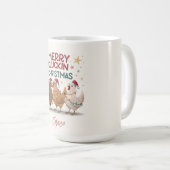 Merry Cluckin Christmas Chickens Personalized Koffiemok (Voorkant rechts)