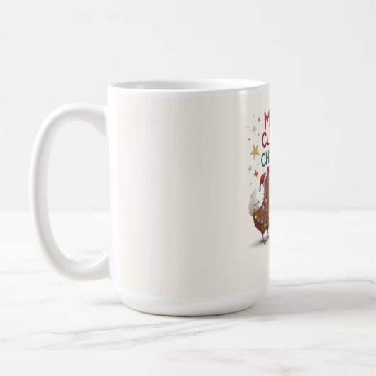 Merry Cluckin Christmas Chickens Personalized Koffiemok (Links)