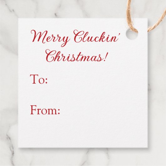 Merry Cluckin' Christmas | grappige kip Bedankjes Labels (Achterkant)