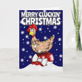 Merry Cluckin' kerst grappige feestkip Feestdagen Kaart (Voorkant)