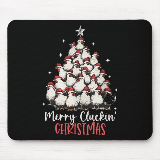 Merry Cluckin Kerst Grappige Kerstkippen F Muismat (Voorkant)