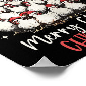 Merry Cluckin Kerst Grappige Kerstkippen F Poster (Hoek)