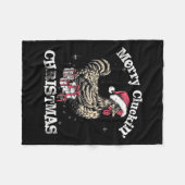 Merry Cluckin Kerst Grappige Kip Kerstman Fleece Deken (Voorkant (Horizontaal))