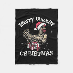 Merry Cluckin Kerst Grappige Kip Kerstman Fleece Deken