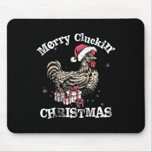 Merry Cluckin Kerst Grappige Kip Kerstman Muismat