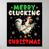Merry Cluckin Kerst Grappige Kip Santa 1 Poster (Voorkant)