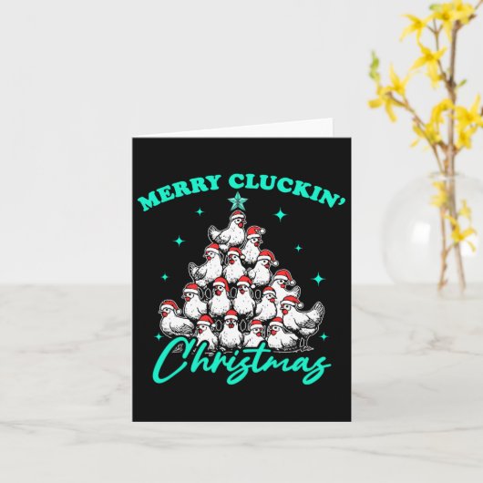 Merry Cluckin' kerst Kaart (Gele Bloem)