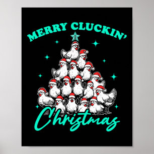Merry Cluckin' kerst Poster