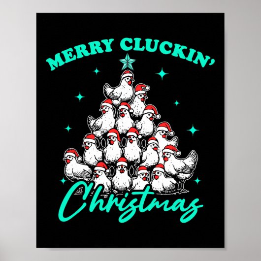 Merry Cluckin' kerst Poster (Voorkant)