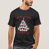 Merry Cluckin Kerstboom Kip Grappig Kerstfeest T-shirt (Voorkant)