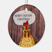 Merry Cluckin' kerstfeest Funny Chicken Keramisch Ornament (Links)