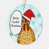 Merry Cluckin' kerstfeest Funny Chicken Keramisch Ornament (Links)