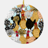 Merry Cluckin' kerstfeest Funny Chicken Keramisch Ornament (Achterkant)