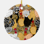 Merry Cluckin' kerstfeest Funny Chicken Keramisch Ornament (Achterkant)
