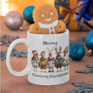 Merry Clucking Christmas Blauwgroen Groene Kip Koffiemok