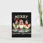 Merry Clucking Christmas Chicken Farm Animal Xmas Kaart (Voorkant)