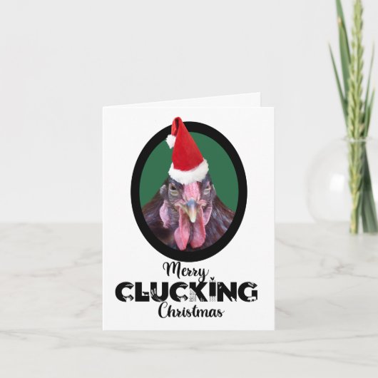 Merry Clucking Christmas Chicken Pet Feestdagen Kaart (Voorkant)