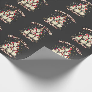 Merry Clucking Christmas Funny Chicken Roosters Cadeaupapier
