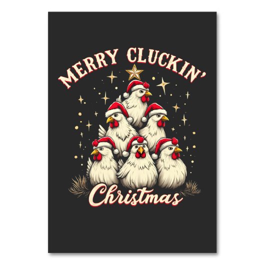 Merry Clucking Christmas Funny Chicken Roosters Kaart (Voorkant)