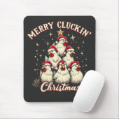 Merry Clucking Christmas Funny Chicken Roosters Muismat (Met muis)