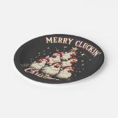 Merry Clucking Christmas Funny Chicken Roosters Papieren Bordje (Gekanteld)