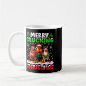 Merry Clucking Christmas Funny Chicken Santa Hat X Koffiemok (Links)