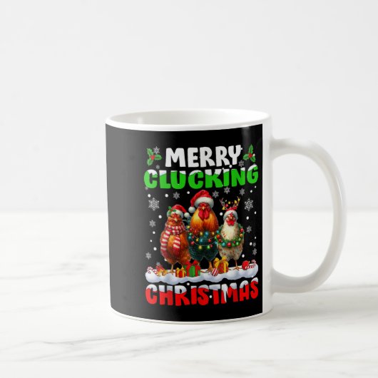 Merry Clucking Christmas Funny Chicken Santa Hat X Koffiemok (Rechts)