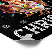 Merry Clucking Christmas Funny Chicken Santa Hat X Poster (Hoek)