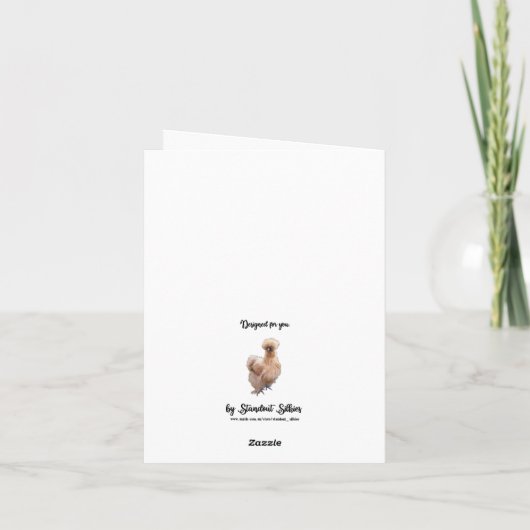 Merry Clucking kerst Chicken Poinsettia Feestdagen Kaart (Achterkant)