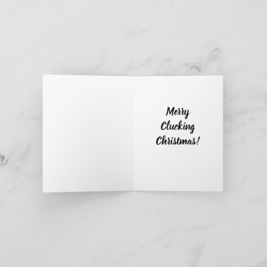 Merry Clucking kerst Chicken Poinsettia Feestdagen Kaart (Binnen)