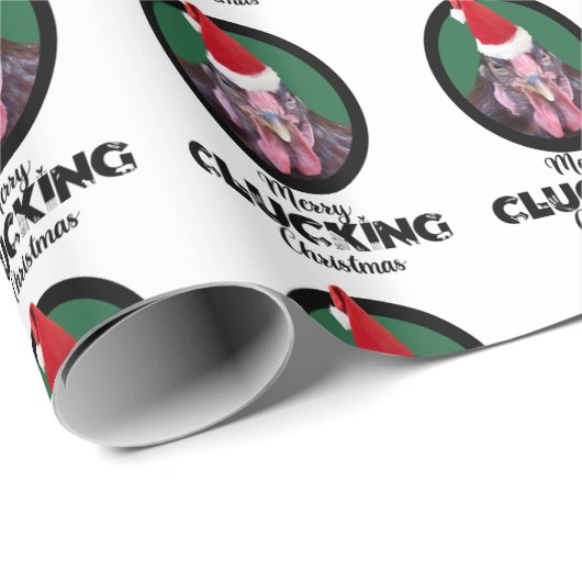 Merry Clucking Kerstkip Cadeaupapier (Rol Hoek)