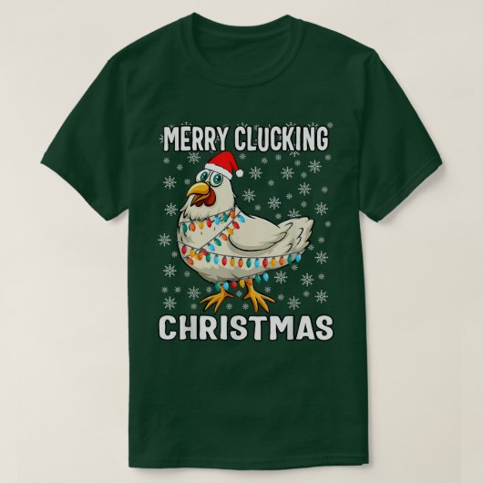 Merry Clucking Santa Hat Chicken T-shirt (Design voorkant)