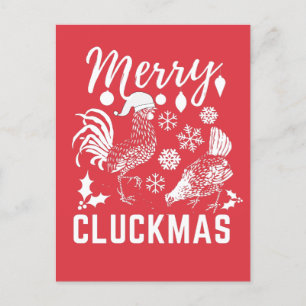 Merry Cluckmas Chicken Lover Holiday Card Briefkaart