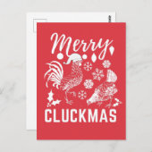 Merry Cluckmas Chicken Lover Holiday Card Briefkaart (Voorkant / Achterkant)