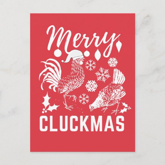 Merry Cluckmas Chicken Lover Holiday Card Briefkaart (Voorkant)