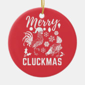 Merry Cluckmas Chicken Lover Keramisch Ornament (Voorkant)