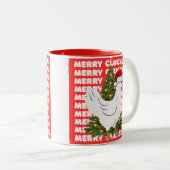 Merry CLUCKMAS coffee mug  Tweekleurige Koffiemok (Voorkant rechts)
