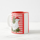 Merry CLUCKMAS coffee mug  Tweekleurige Koffiemok (Voorkant links)