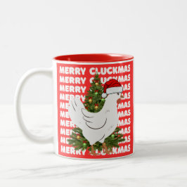 Merry CLUCKMAS coffee mug  Tweekleurige Koffiemok