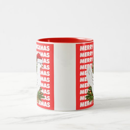 Merry CLUCKMAS coffee mug Tweekleurige Koffiemok (Center)