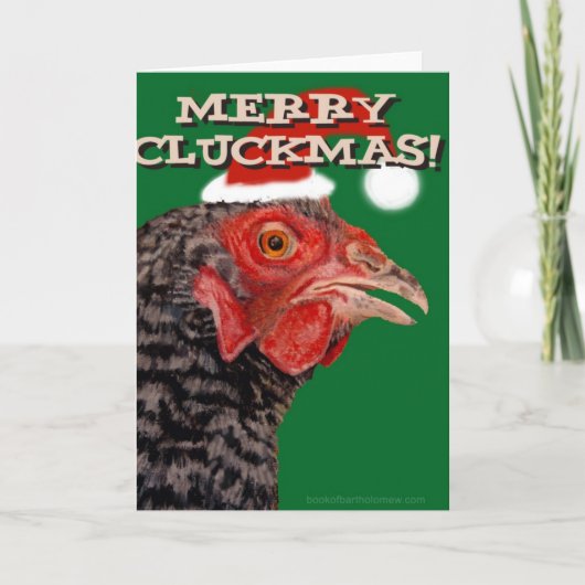Merry Cluckmas. Feestdagen Kaart (Voorkant)