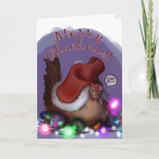 Merry Cluckmas. Feestdagen Kaart (Voorkant)